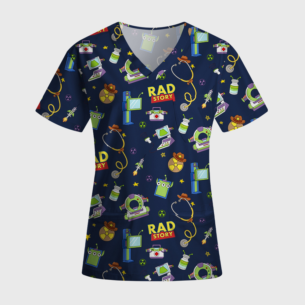 Rad Story Cute Icon Antimicrobial Scrubs Sets