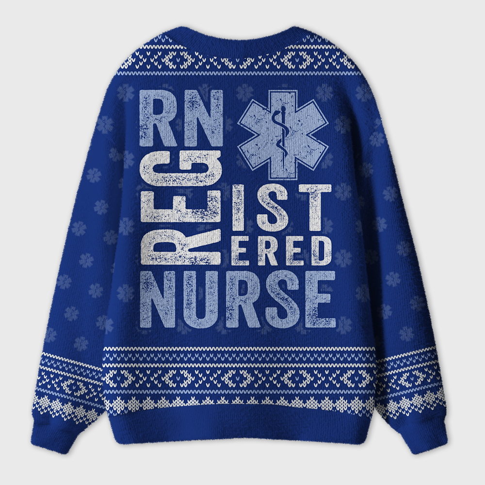Registered Nurse Caduceus Symbol Nurse Ugly Cardigan Sweaters
