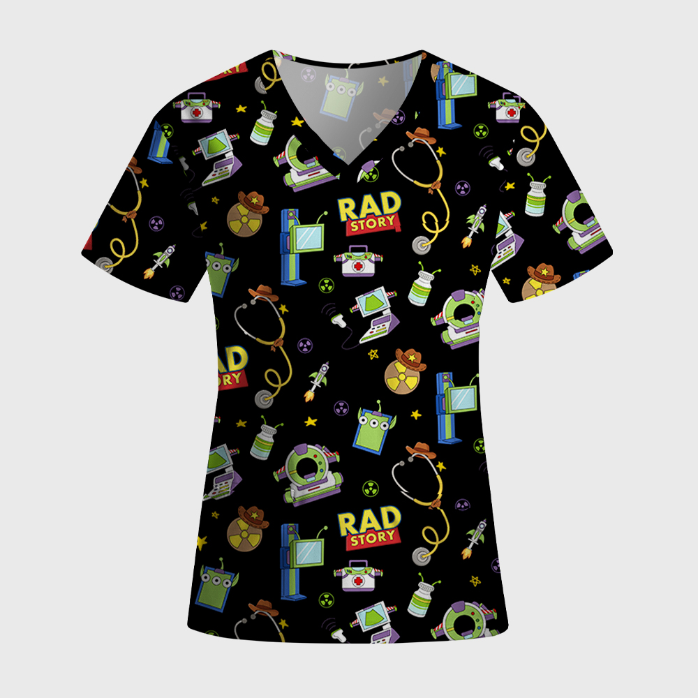 Rad Story Cute Icon Antimicrobial Scrubs Sets