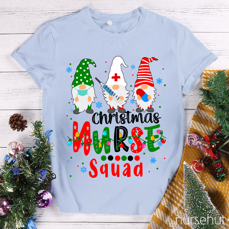 Christmas Gnome Nurse Squad Nurse T-Shirt