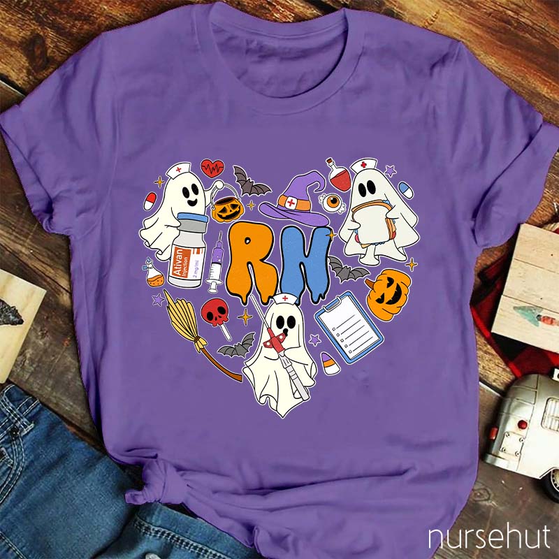Personalized Pumpkin Soul Skeleton Halloween Nurse T-Shirt