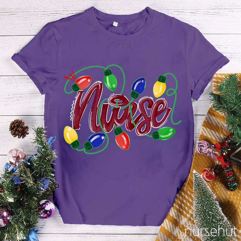 Christmas Lights Nurse T-Shirt
