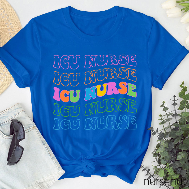 ICU Color Letters Nurse T-Shirt
