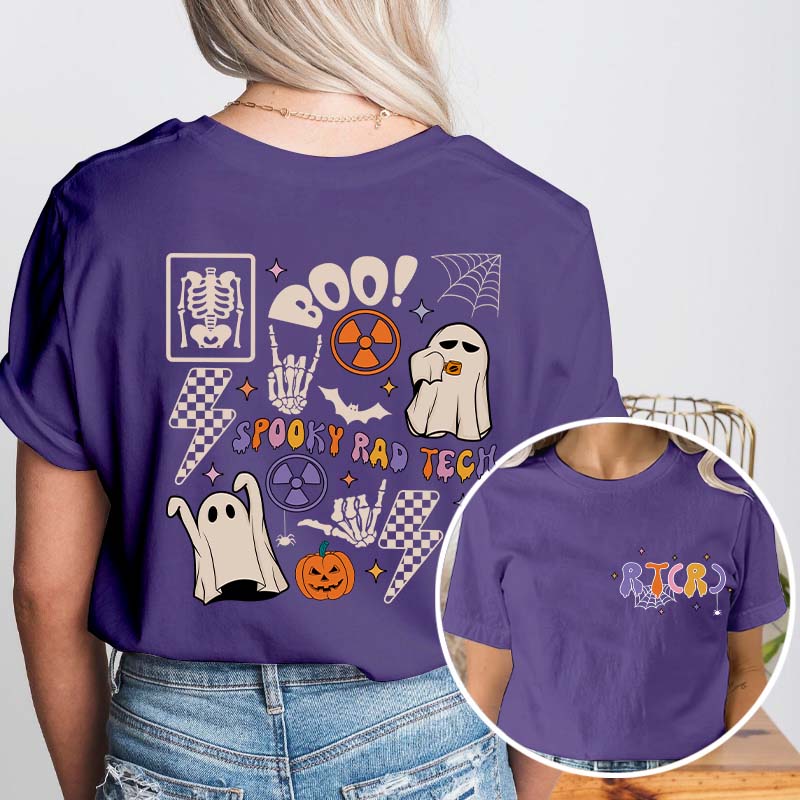 Boo Spooky Rad Tech Nurse Two Sided T-Shirt