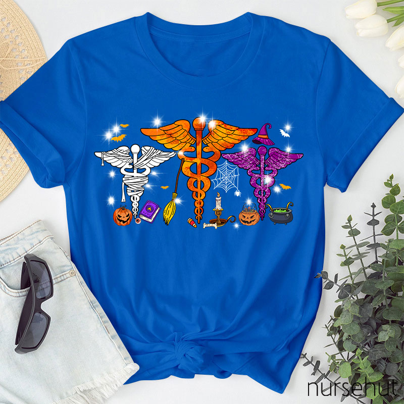 Halloween Rod Of Asclepius Nurse T-Shirt
