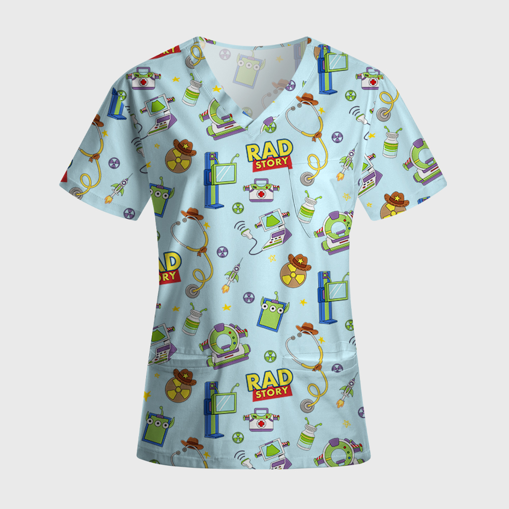 Rad Story Cute Icon Antimicrobial Scrubs Sets