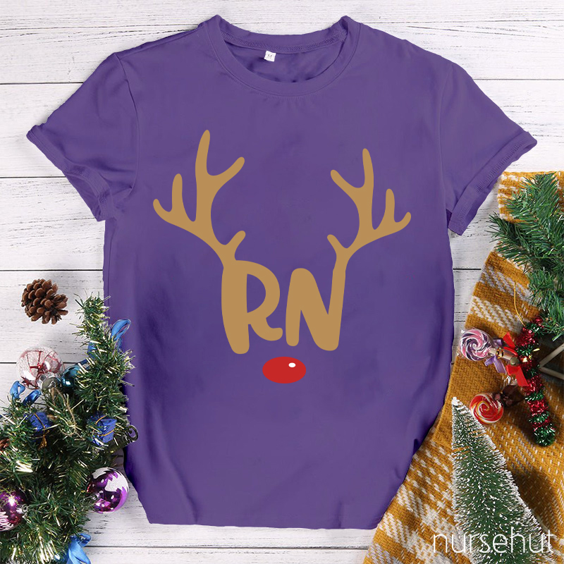 Personalized The Red Nosed Elk Nurse T-Shirt