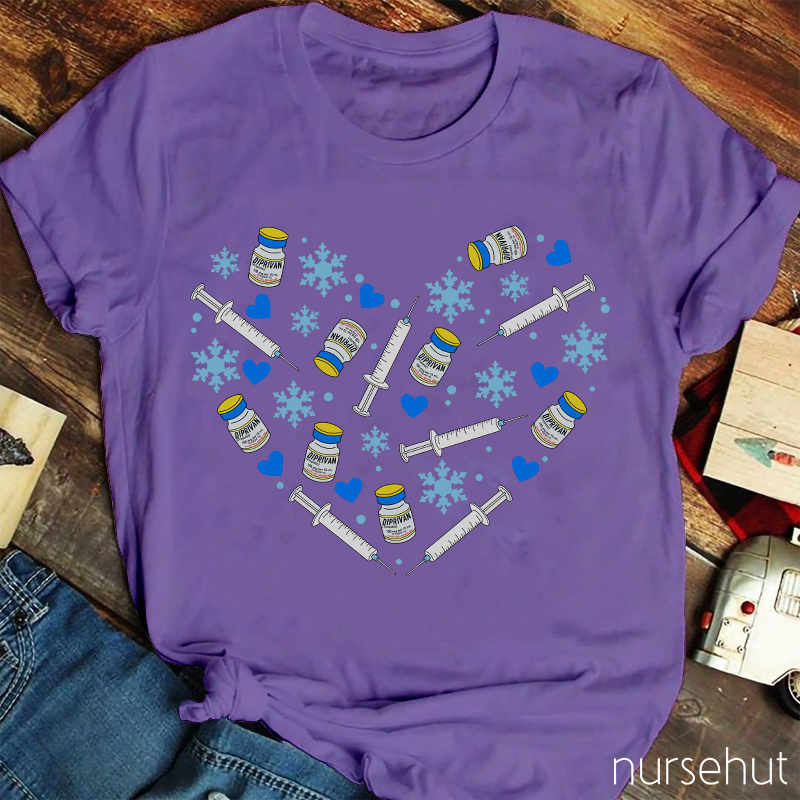 Needle Snow Love Nurse T-Shirt