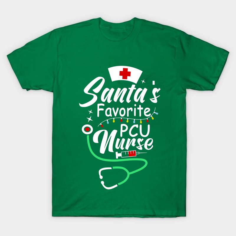 Personalized Santa's Favorite Nurse T-Shirt