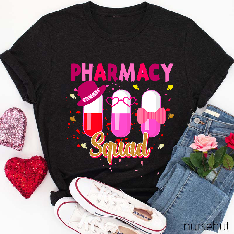 Pharmacy Squad Capsules Valentine Nurse T-Shirt