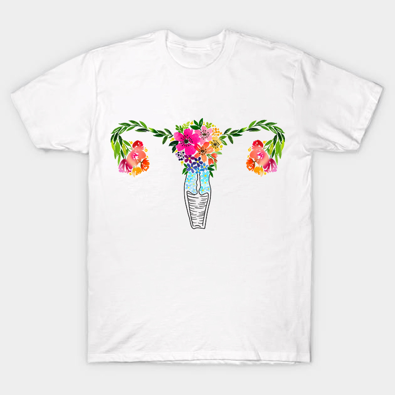 Uterus Flowers Bloom Nurse T-Shirt