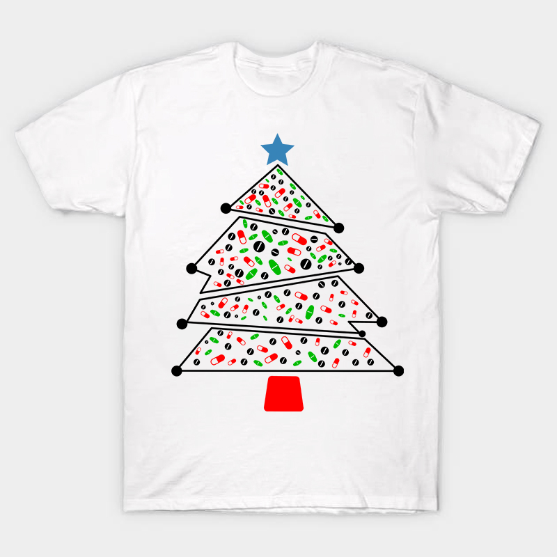 Pill Christmas Tree Nurse T-Shirt