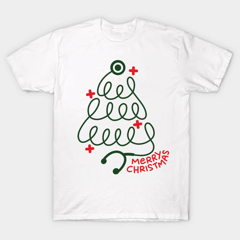 Merry Christmas Christmas Tree Nurse T-Shirt
