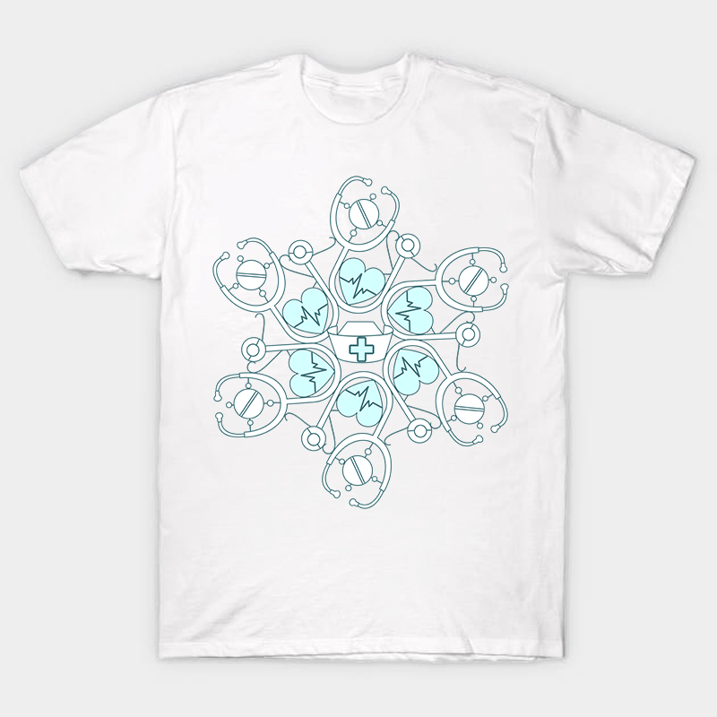 Stethoscope Snowflake Nurse T-Shirt