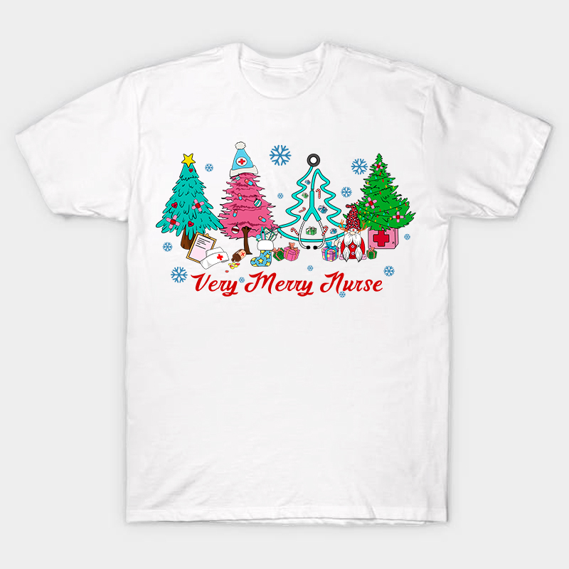 Nurse Christmas Tree With Gnome Nurse T-Shirt