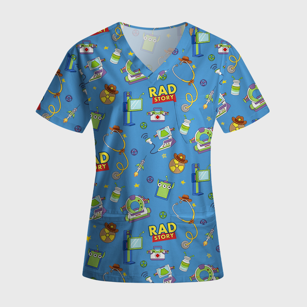 Rad Story Cute Icon Antimicrobial Scrubs Sets