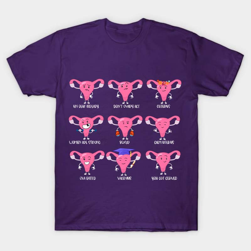 Women Are Strong Cuterus Nurse T-Shirt