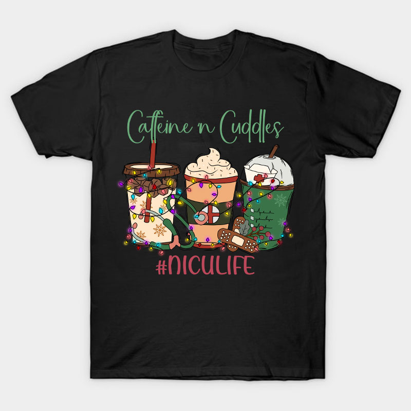 Personalized Caffeine Cuddles Nurse T-Shirt