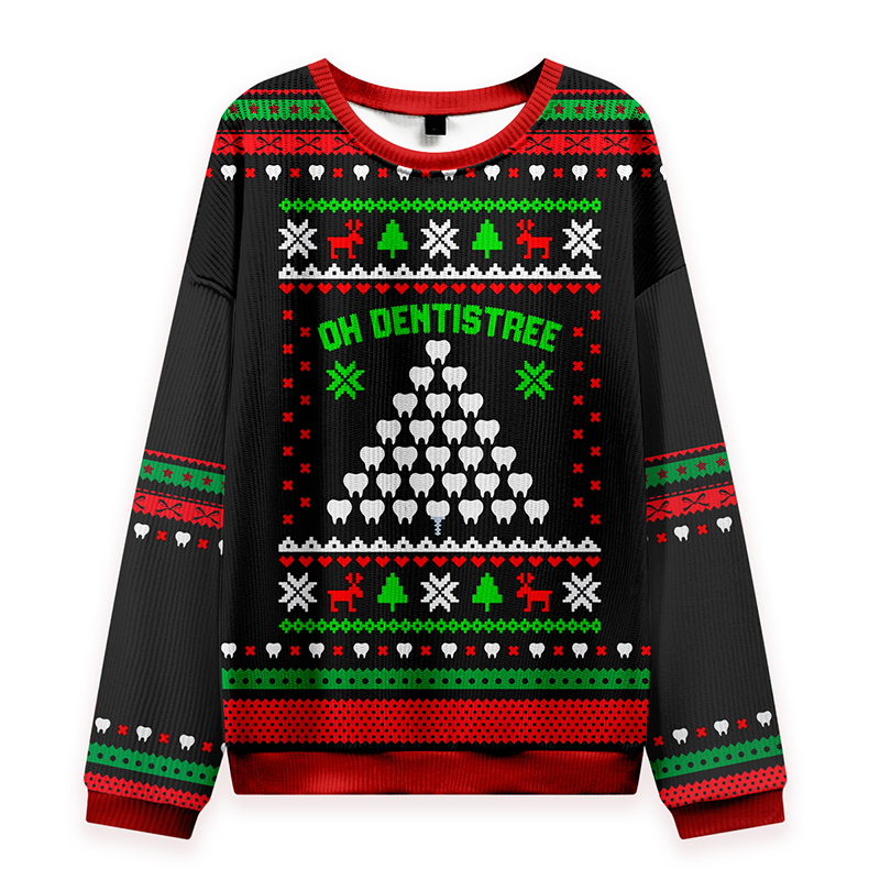 Funny Christmas Oh Dentistree Ugly Knit Sweatshirt
