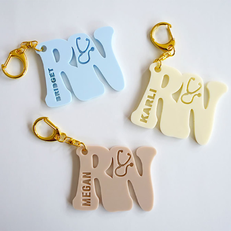 Personalized Name Registered Nurse Keychain