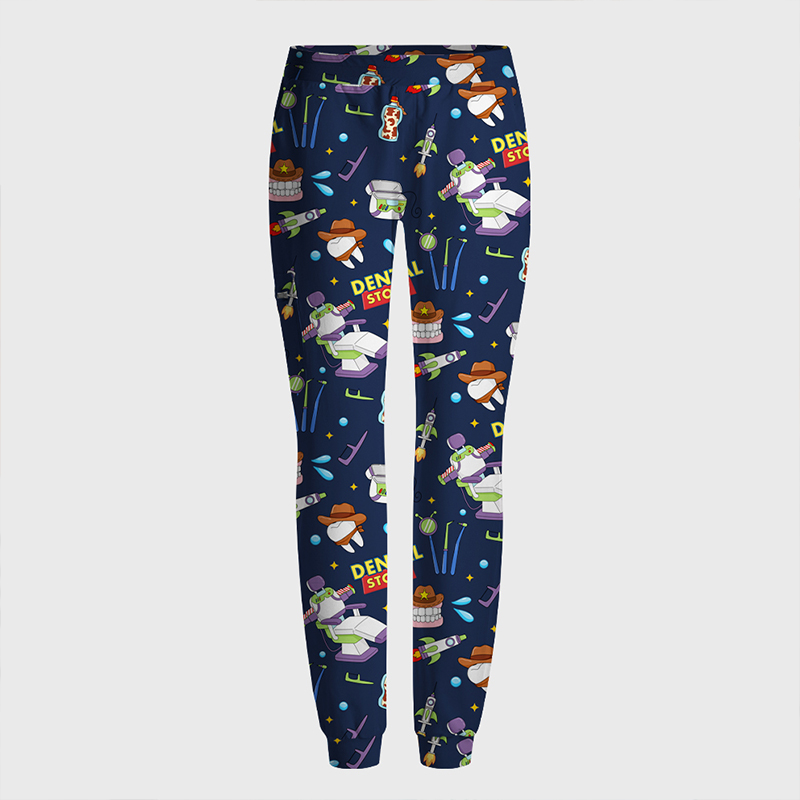Dental Story All‑Over Print Medical Nurse Antimicrobial Scrubs Sets