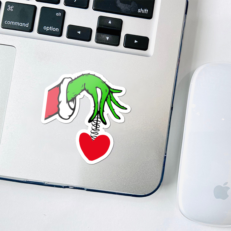 Holding Heart Christmas Stickers