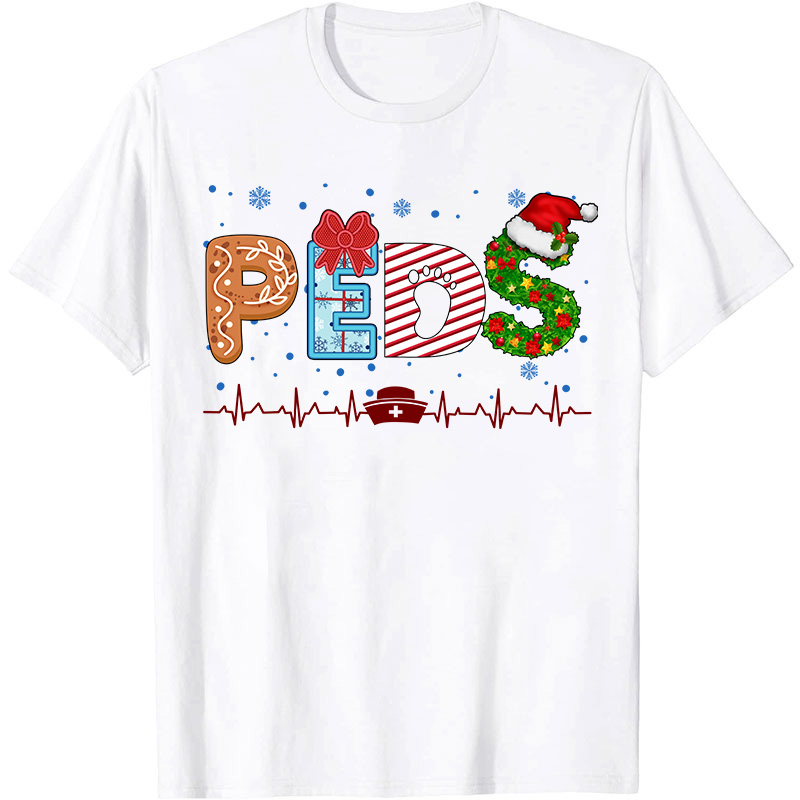 Personalized Christmas Elements Letters Nurse T-Shirt