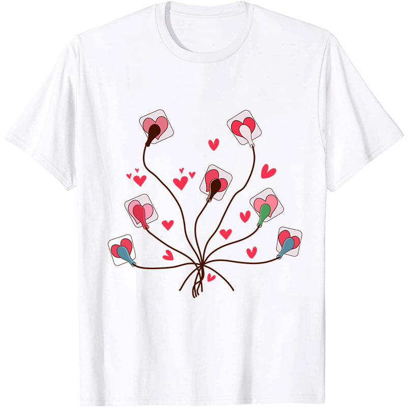 Valentines EKG Leads Cheat Nurse T-Shirt