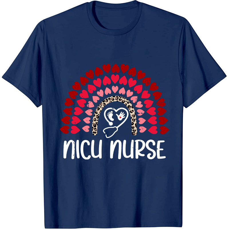 Heart Rainbow Nicu Nurse T-Shirt