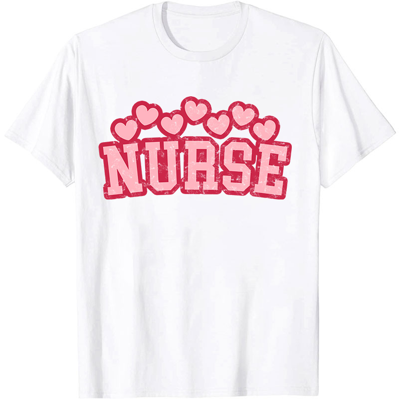 Pink Heart Nurse T-Shirt