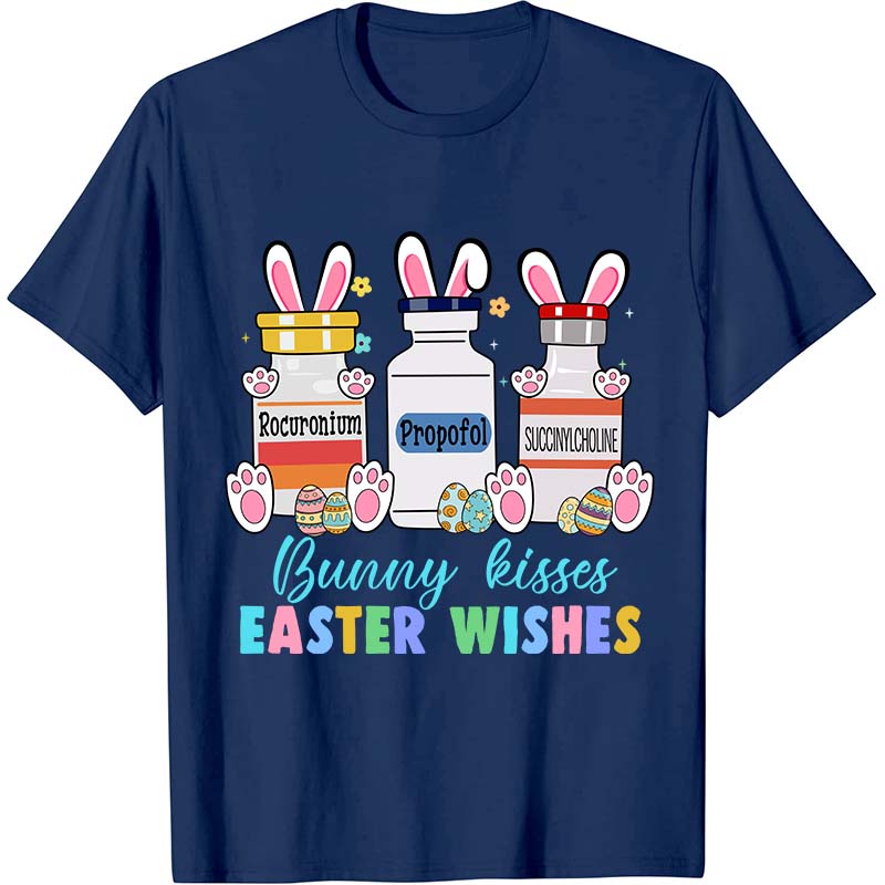 Bunny Kisses Easter Wishes Nurse T-Shirt