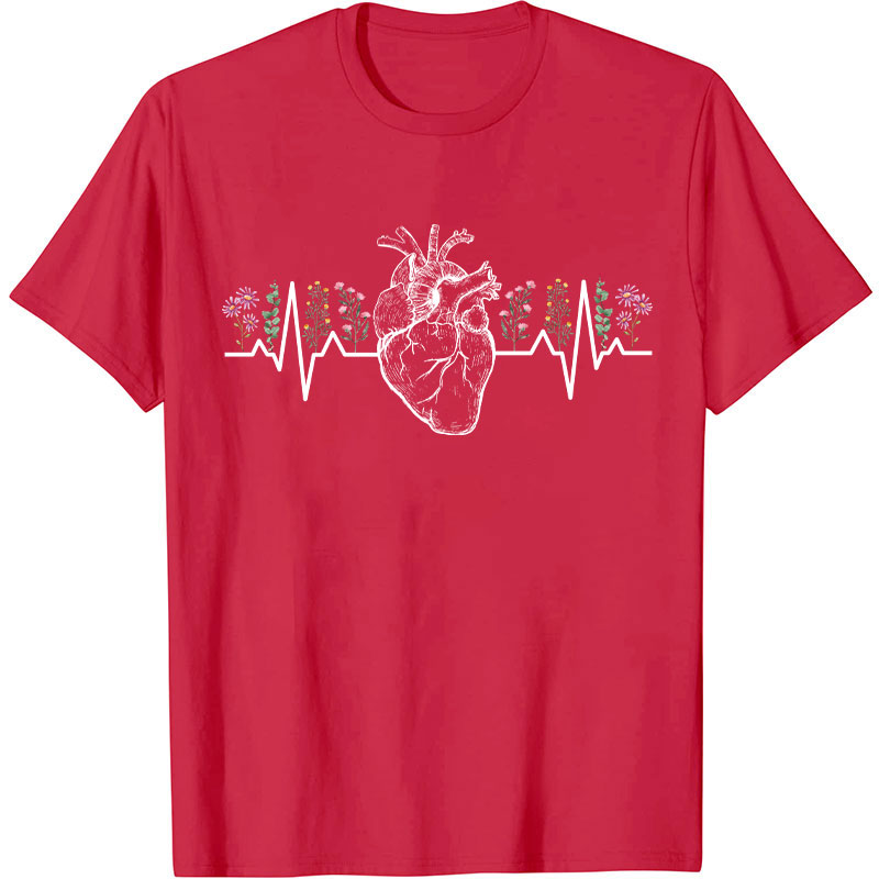 Floral Heart Nurse T-Shirt