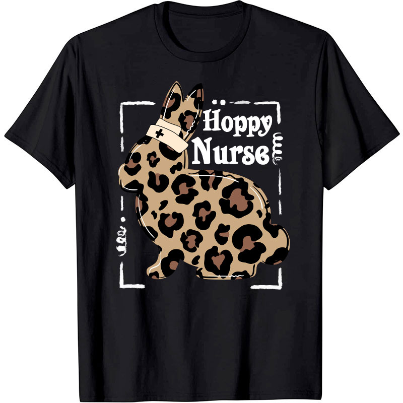 Hoppy Nurse Leopard Print Nurse T-Shirt