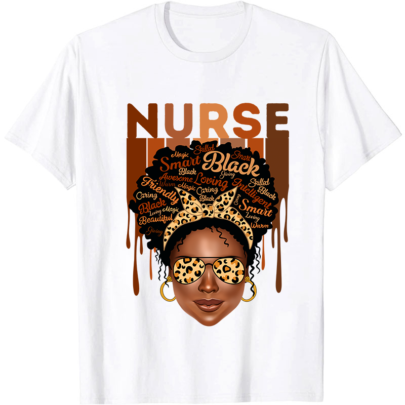 Smart Black Loving Caring Nurse T-Shirt