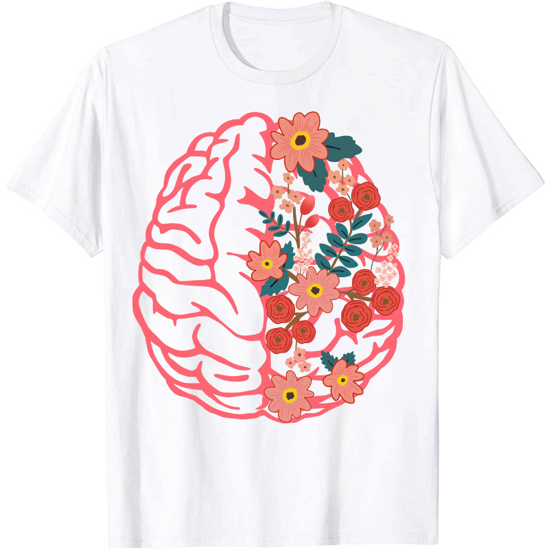 Flower Brain Anatomy Nurse T-Shirt