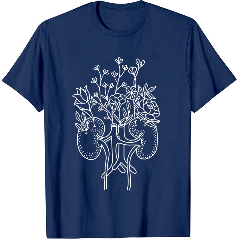 Floral Kidneys Nurse T-Shirt