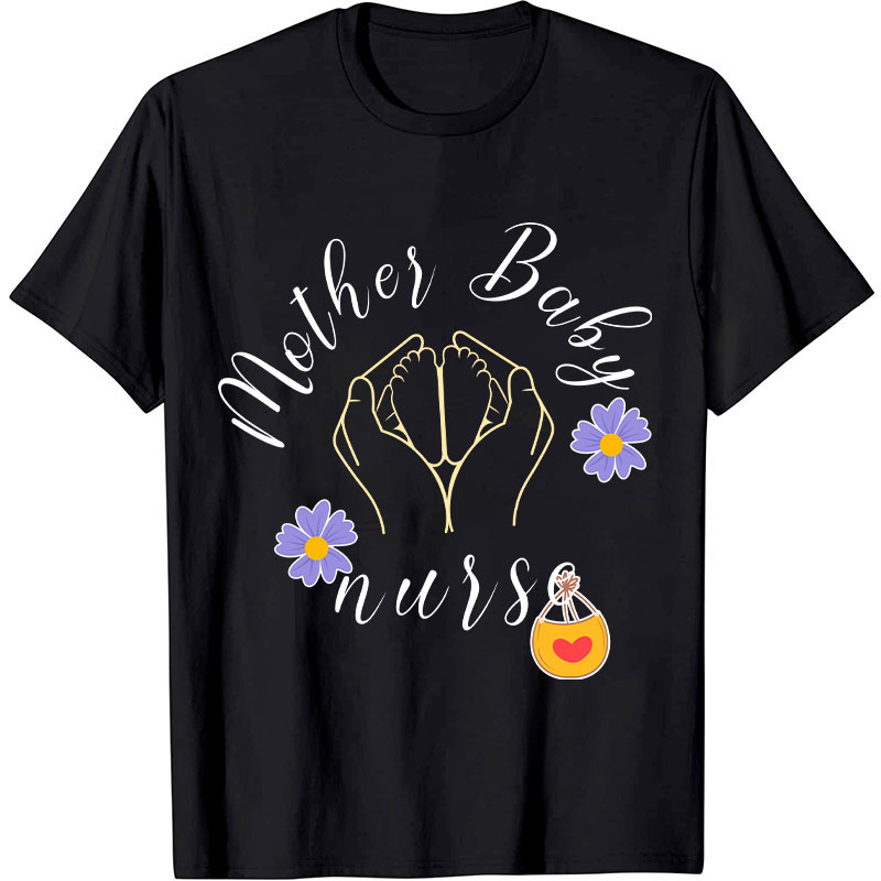 Mother Baby Flower Nurse T-Shirt