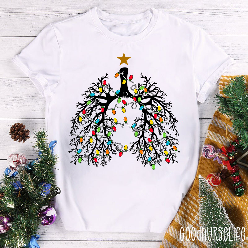 Respiratory Therapist Lung Christmas Nurse T-Shirt