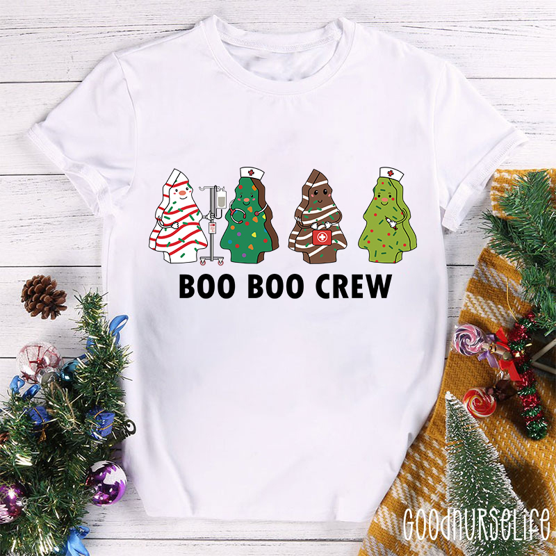 Christmas Tree Boo Boo Crew Nurse T-Shirt