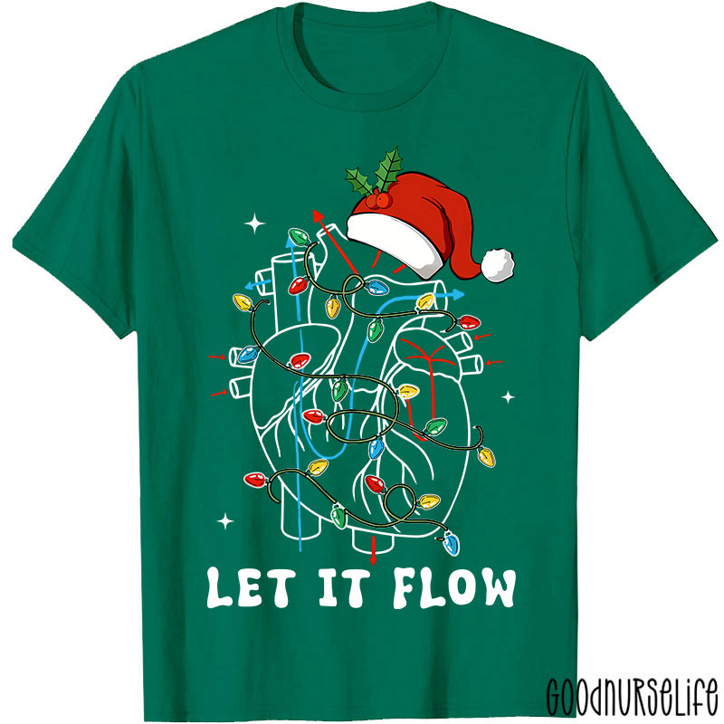 Let It Flow Christmas Light Nurse T-shirt
