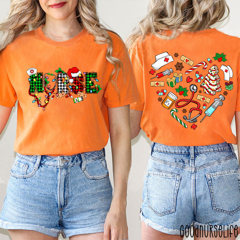 Merry Christmas Nurse Two Sided T-Shirt