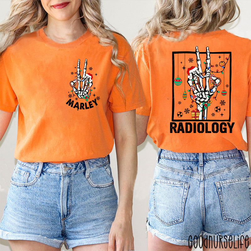 Personalized Name Radiology Nurse Two Sided T-Shirt