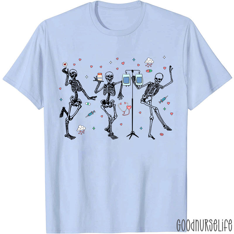 Dancing Skeleton Nurses Nurse T-Shirt