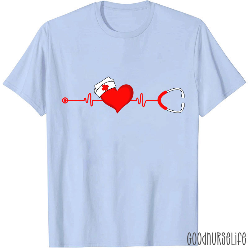 Heart Valentines Day Nurse T-Shirt