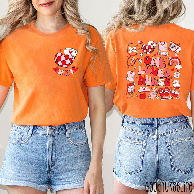 Personalized Name One Loved Nurse Two Sided T-Shirt