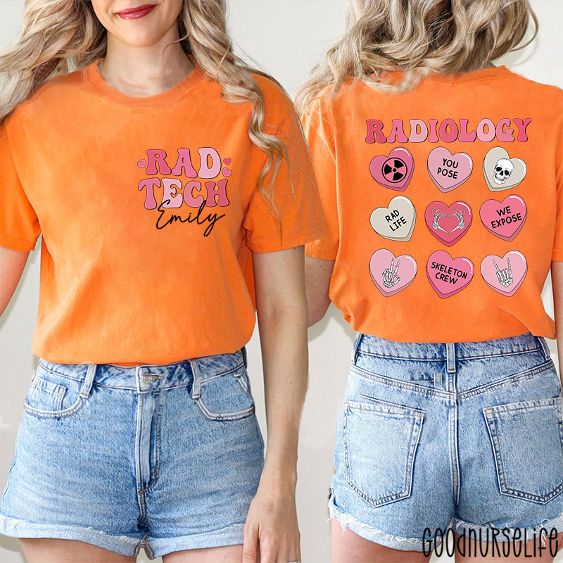 Personalized Radiology Rad Life Nurse Two Sided T-Shirt