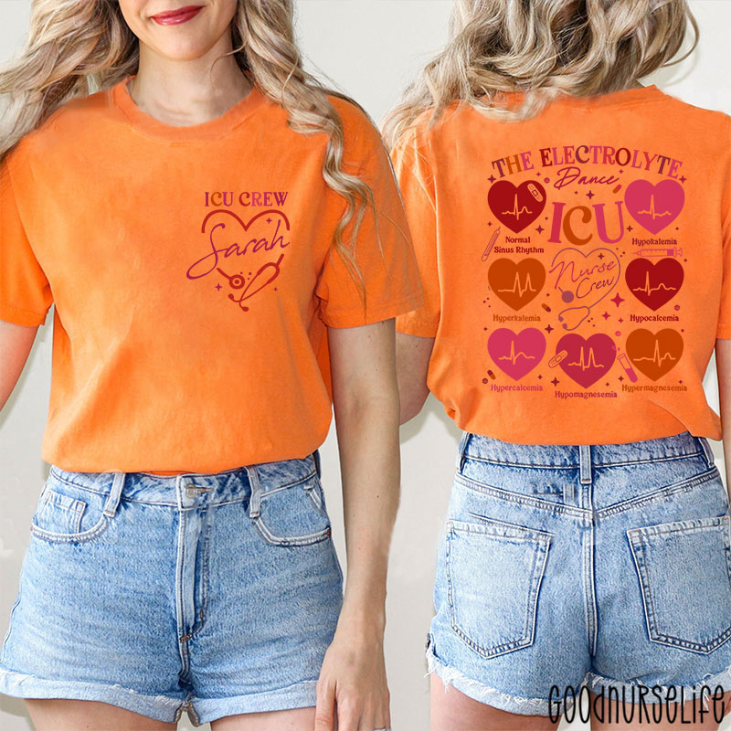 Personalized ICU Electrolyte Dance Nurse Two Sided T-Shirt