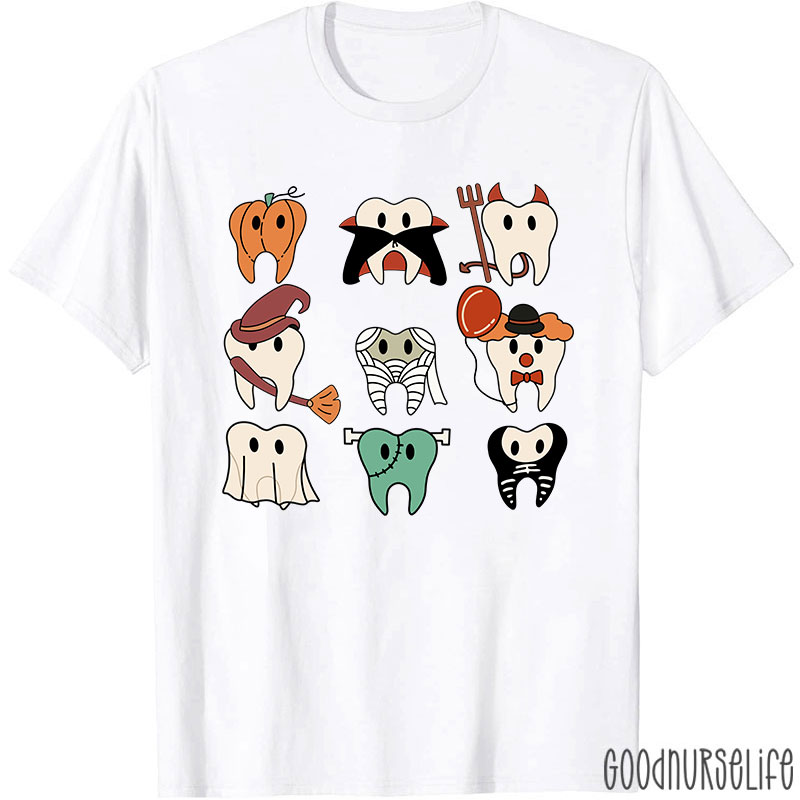 Halloween Tooth Queue Dental T-Shirt