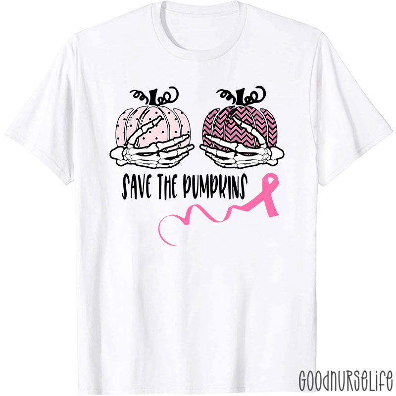 Halloween Save The Pumpkins Breast Cancer T-Shirt