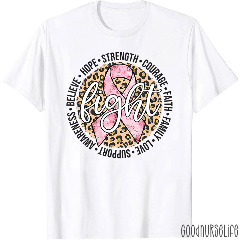 Pink Ribbon Fight Breast Cancer Nurse T-Shirt